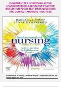 FUNDAMENTALS OF NURSING ACTIVE LEARNING FOR COLLABORATIVE PRACTICE 3RD EDITION YOOST TEST BANK QUESTIONS AND CORRECT ANSWERS  100% PASS