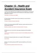 LIFE HEALTH AND ACCIDENT INSURANCE EXAM. CHAPTER 12. QUESTIONS AND ANSWERS.