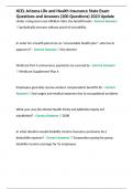 XCEL Arizona Life and Health Insurance State Exam Questions and Answers &lpar;200 Questions&rpar; 2023 Update