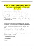 Exam 1 NCLEX Questions (ThePoint) Questions with Complete Solutions Graded A+