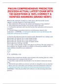 PN&sol;LVN COMPREHENSIVE PREDICTOR 2023&sol;2024 ACTUAL LATEST EXAM WITH  150 QUESTIONS & 100&percnt; CORRECT &  VERIFIED ANSWERS &lpar;BRAND NEW&excl;&excl;&rpar;