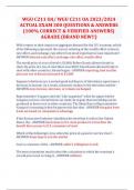 WGU C211 OA&sol; WGU C211 OA 2023&sol;2024  ACTUAL EXAM 300 QUESTIONS & ANSWERS  &lpar;100&percnt; CORRECT & VERIFIED ANSWERS&rpar;  AGRADE &lpar;BRAND NEW&excl;&excl;&rpar;