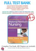 Test Bank For Davis Advantage for Maternal-Newborn Nursing: Critical Components of Nursing Care, 4th Edition By Roberta Durham; Linda Chapman; Connie Miller ( 2023 - 2024 ) / 9781719645737 / Chapter 1-19/ Complete Questions and Answers A+ 