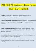EMT FISDAP Cardiology Exam Review 2023 - 2024 (Verified)