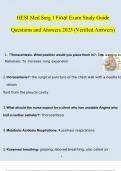 HESI Med Surg 1 Final Exam Study Guide  Questions and Answers 2023 (Verified Answers)