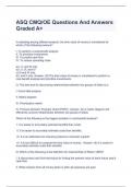 ASQ CMQ&sol;OE Questions And Answers Graded A&plus;