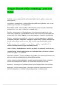 Oregon Board of Cosmetology Laws and Rules 2023 full solution