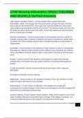 C790 Nursing Informatics &lpar;WGU&rpar; THEORIES AND MODELS Verified Answers