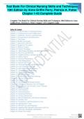 Test Bank For Clinical Nursing Skills and Techniques 10th Edition by Anne Griffin Perry&comma; Patricia A&period; Potter Chapter 1-43 Complete Guide