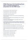 PEBC Pharmacy Tech Qualifying Exam (part 1) Practice Questions in preparation for the PEBC exam