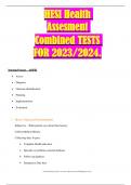 HESI Health  Assesment  Combined TESTS  FOR 2023/2024.