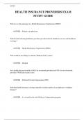 HEALTH INSURANCE PROVIDERS EXAM STUDY GUIDE
