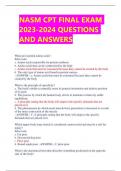 NASM CPT FINAL EXAM 2023-2024 QUESTIONS  AND ANSWERS