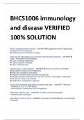 BHCS1006 immunology  and disease VERIFIED 100% SOLUTION