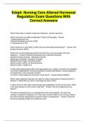 Edapt- Nursing Care Altered Hormonal Regulation Exam Questions With Correct Answers