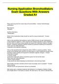 Nursing Application Bronchodilators  Exam Questions With Answers Graded A+