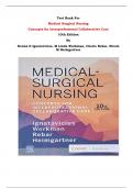 Test Bank - Medical Surgical Nursing  Concepts for Interprofessional Collaborative Care 10th Edition By Donna D Ignatavicius, M Linda Workman, Cherie Rebar, Nicole M Heimgartner | Chapter 1 – 69, Complete Guide 2023|  