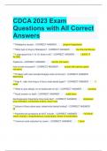 CDCA 2023 Exam Questions with All Correct Answers 
