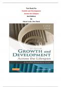 Test Bank - Growth and Development  Across the Lifespan  2nd Edition By  Gloria Leife | Chapter 1 – 16, Complete Guide 2023|