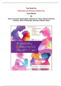 Test Bank - Maternity and Women's Health Care  12th Edition By Deitra Leonard Lowdermilk, Shannon E. Perry, Mary Catherine Cashion, Ellen Olshansky, Kathryn Rhodes Alden | Chapter 1 – 37, Complete Guide 2023|  