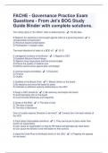 FACHE - Governance Practice Exam Questions - From Jet's BOG Study Guide Binder with complete solutions | Latest 2023/2024