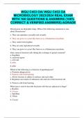 WGU C453 OA&sol; WGU C453 OA MICROBIOLOGY 2023&sol;2024 REAL EXAM  WITH 100 QUESTIONS & ANSWERS &lpar;100&percnt;  CORRECT & VERIFIED ANSWERS&rpar; AGRADE