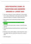 HESI PEDIATRIC EXAM &vert; 55 QUESTIONS AND ANSWERS GRADED A&plus; LATEST 2023