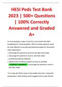HESI Peds Test Bank 2023 &vert; 500&plus; Questions &vert; 100&percnt; Correctly Answered and Graded A&plus;