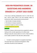 HESI RN PEDIATRICS EXAM &vert; 50 QUESTIONS AND ANSWERS GRADED A&plus; LATEST 2023 GUIDE