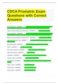 CDCA Prometric Exam Questions with Correct Answers