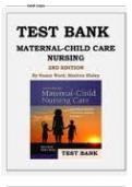 Maternal Child Nursing Care 2nd Edition Ward Hisley Test Bank Questions & Answers | Complete Guide A+