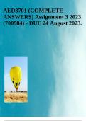 AED3701 (COMPLETE ANSWERS) Assignment 3 2023 (700984) - DUE 24 August 2023.