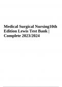 Medical Surgical Nursing 10th Edition Lewis Test Bank | Complete 2023/2024