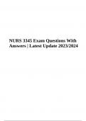 NURS 3345 Exam Questions With Answers | Latest Update 2023/2024
