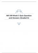 NR 509 Week 5 Quiz Question and Answers (Graded A).