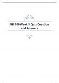 NR 509 Week 3 Quiz Question and Answers.