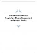 NR 509 Shadow Health Respiratory Physical Assessment Assignment Results.