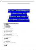 ATI TEAS 7 SCIENCE PRACTICE TEST QUESTIONS WITH ANSWERS NEW UPDATE A RATED REAL EXAM 2022/2023