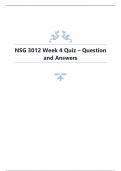 NSG 3012 Week 4 Quiz – Question and Answers.