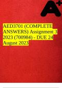 AED3701 &lpar;COMPLETE ANSWERS&rpar; Assignment 3 2023 &lpar;700984&rpar; - DUE 24 August 2023