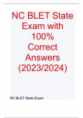 NC BLET State Exam with 100%  Correct Answers (2023/2024)