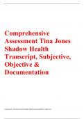 Comprehensive Assessment Tina Jones Shadow Health Transcript, Subjective, Objective & Documentation Latest Update 2022