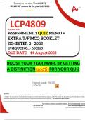 LCP4809 ASSIGNMENT 1 QUIZ MEMO - SEMESTER 2 - 2023 - UNISA - (UNIQUE NUMBER: - 653263) (DISTINCTION GUARANTEED) – DUE DATE :- 14 AUGUST 2023