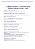   Scribe America ED Final Exam Study Questions And Answers 2023