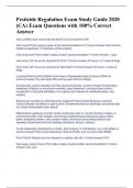Pesticide Regulation Exam Study Guide 2020 &lpar;CA&rpar; Exam Questions with 100&percnt; Correct Answer 