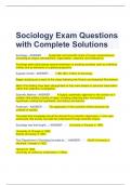 Sociology Exam Questions with Complete Solutions 