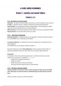 Unit 1 - Introduction to markets and market failure details notes - everything you need to know 