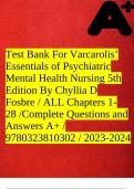 Test Bank For Varcarolis&rsquo; Essentials of Psychiatric Mental Health Nursing 5th Edition By Chyllia D Fosbre &sol; ALL Chapters 1-28 &sol;Complete Questions and Answers A&plus; &sol; 9780323810302 &sol; 2023-2024