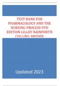 Test Bank for Pharmacology and the Nursing Process 9th Edition Authors&colon; Linda Lilley&comma; Shelly Collins&comma; Julie Snyder 