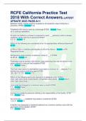 RCFE California Practice Test 2018 With Correct Answers&period;LATEST UPDATE 2023 PASS A&plus;&plus; Between meals&comma; snacks shall be available to all residents unless limited by a physician&comma; 87555 - Answer True Powdered milk may be used as a beverage 87555 - Answer False o